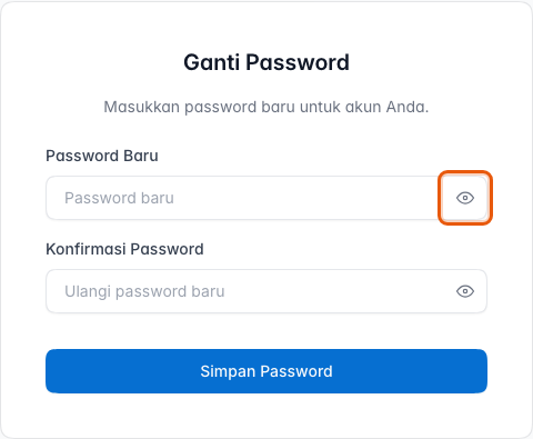 Tombol tampilkan password