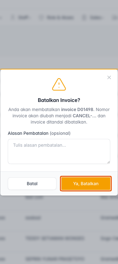Konfirmasi batalkan invoice