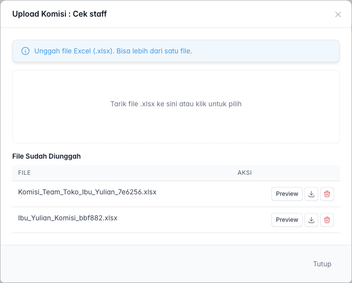 Jendela Upload Komisi